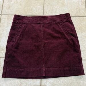 LOFT Maroon Purple Corduroy Skirt
